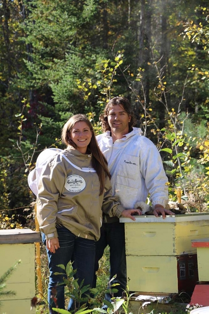Marianne and Matt Gee, owners of Gees Bees Honey Company, harvest honey from their hives in Dunrobin.